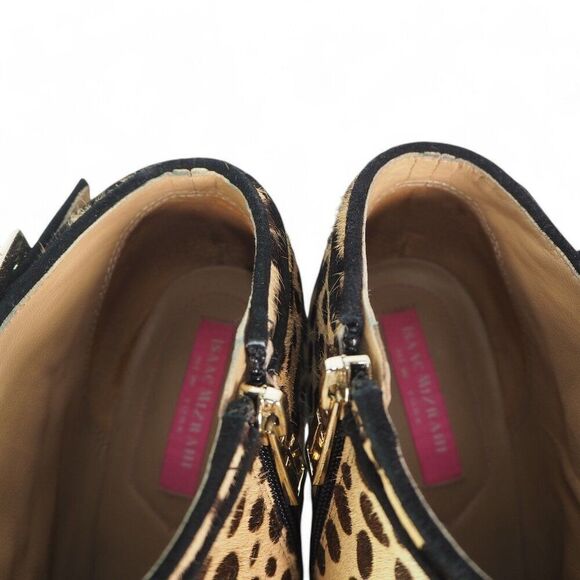 Isaac Mizrahi Leopard Print Pony Hair Wedge Ankle Booties Women's 8.5 - Picture 12 of 12